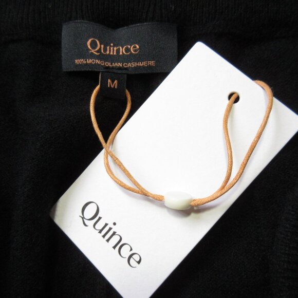 NWT Quince Cashmere Straight in Black Drawstring Pull-on Knit Sweater Pants M - Picture 4 of 6